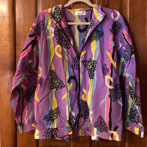 Vintage  Retro Jacket Geometric Zip Up